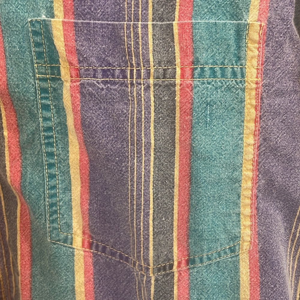 Vintage 90s Clementine striped shirt pocket 100% cotton multicolored women’s S - Picture 3 of 9